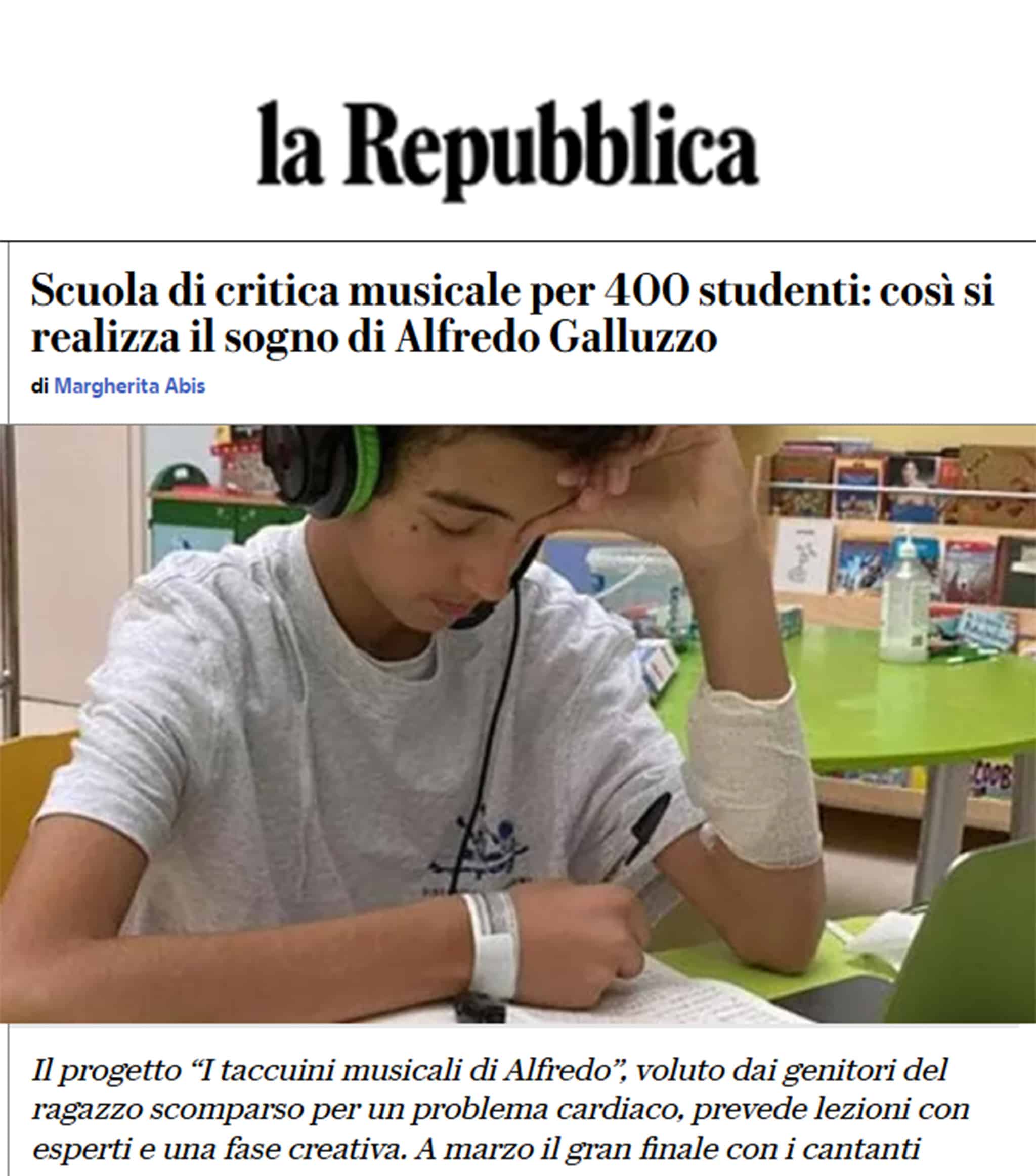 Taccuini Musicali ETS sulle pagine di Repubblica Milano